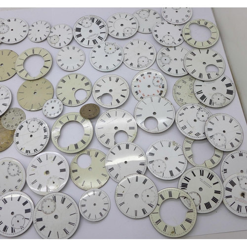 1015 - A collection of pocket watch dials