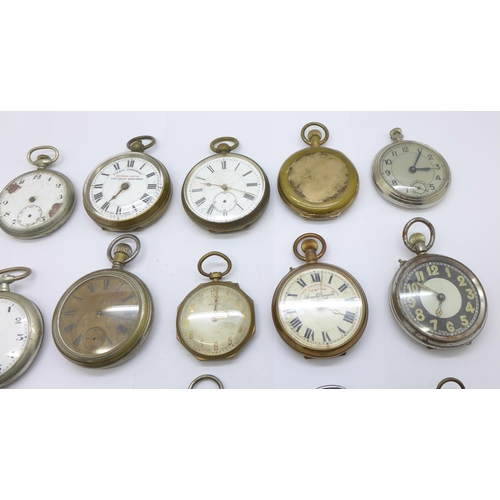 1016 - Sixteen pocket watches, some a/f