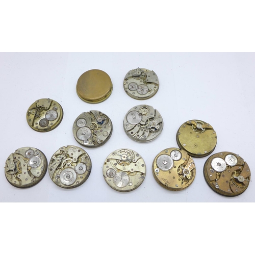 1017 - Eleven pocket watch movements