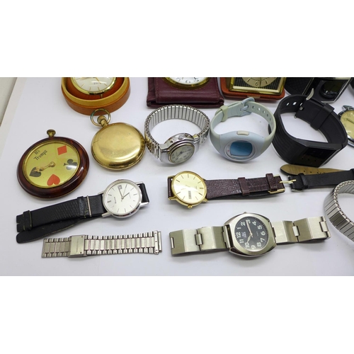 1026 - A collection of watches, pocket watches and clocks including Bulova and Oris