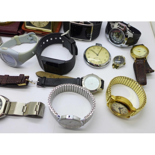 1026 - A collection of watches, pocket watches and clocks including Bulova and Oris