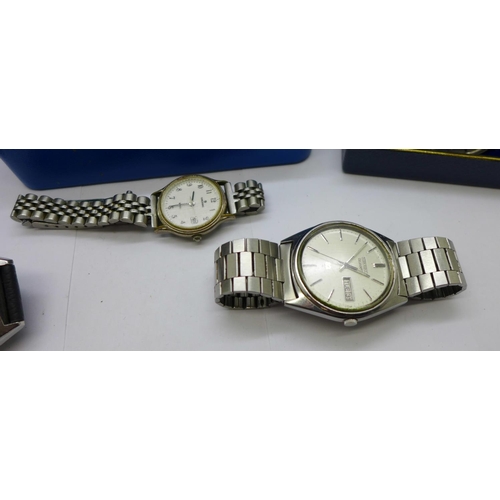 1057 - Six wristwatches including Seiko, Citizen and a lady's Junghans