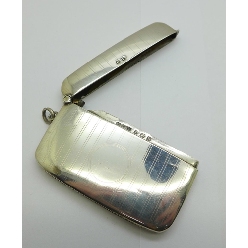 1091 - A silver vesta case, Birmingham 1919