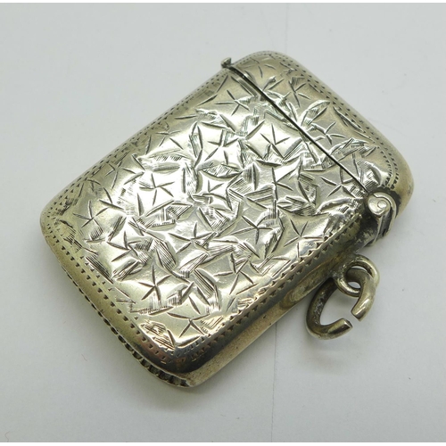 1103 - A silver vesta case