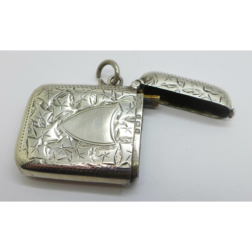 1103 - A silver vesta case