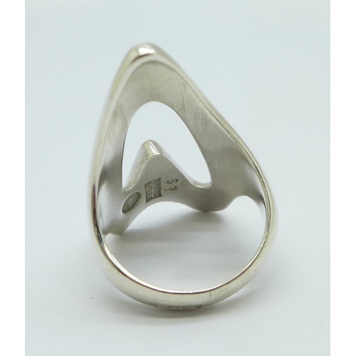 1181 - A silver Georg Jensen ring, London import mark for 1954, also marked 89, K/L