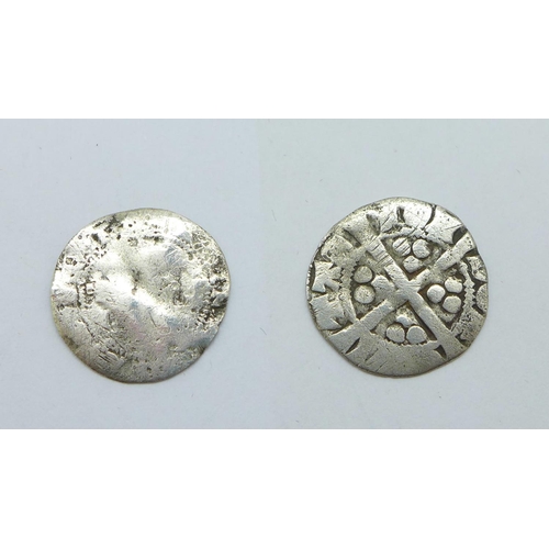 1194A - Two London mint silver pennies; Edward I and Elizabeth I dated 1561