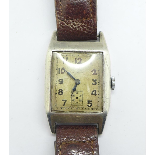 1234 - A gentleman's silver cased wristwatch