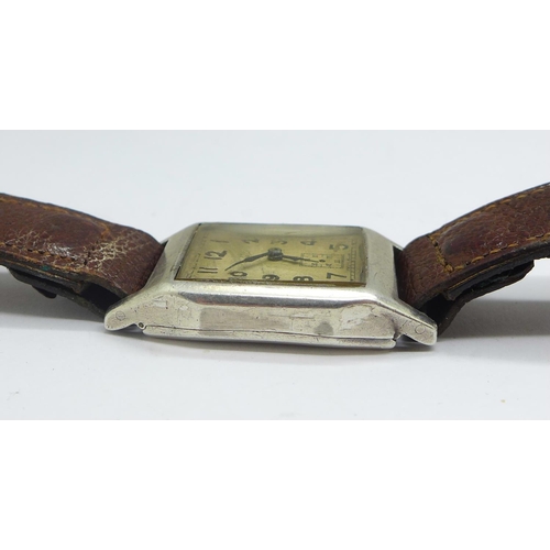 1234 - A gentleman's silver cased wristwatch