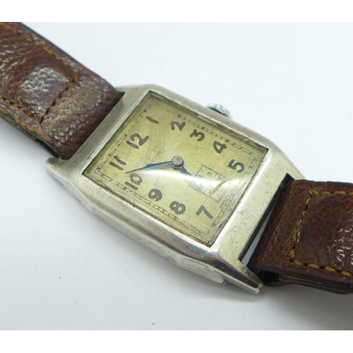 1234 - A gentleman's silver cased wristwatch