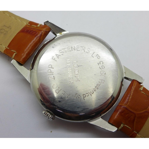 1239 - A Longines manual wind wristwatch with sub second dial, long service inscription to case back dated ... 