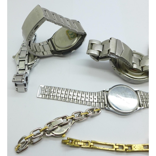 1246 - Lady's and gentleman's wristwatches including Casio Illuminator, (Head lacking case back)