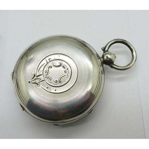 1250 - A J.G. Graves silver cased pocket watch, Chester 1901, with key