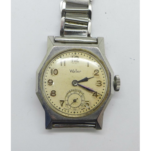 1254 - A Wyler wristwatch with shaped 27mm case