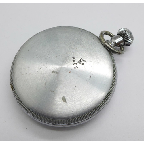 1258 - Two military pocket watches; Elgin and Waltham both with broad arrow and numbered 8344 and 28116 res... 