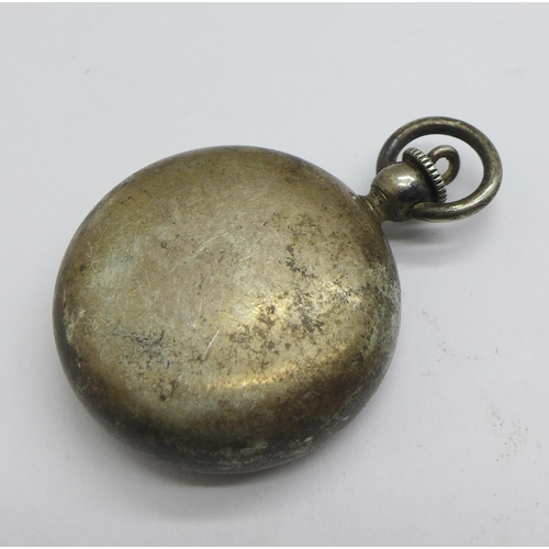 1261 - A silver cased top wind pocket watch, 'Acme Lever', button loose, and a silver cased Immisch's  ther... 