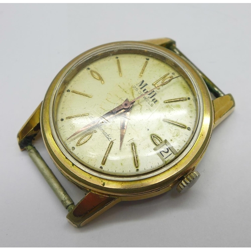 1262 - A Seiko quartz day-date wristwatch and a Mudu 25 jewels doublematic wristwatch head