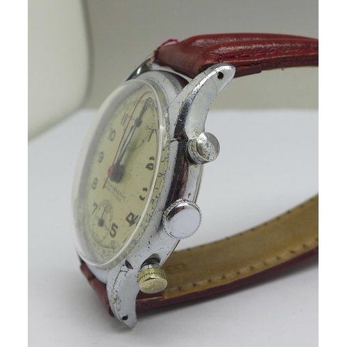 1265 - A Pierce chronograph wristwatch, circa 1940's, 36mm case