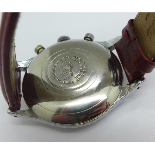 1265 - A Pierce chronograph wristwatch, circa 1940's, 36mm case