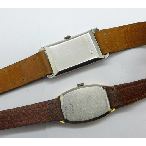 1266 - Two wristwatches; Bulova and Revue Thommen, 20mm and 19mm cases