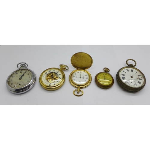 1270 - Pocket watches, fob watches including Sekonda, Smiths, Rotary, etc., a/f