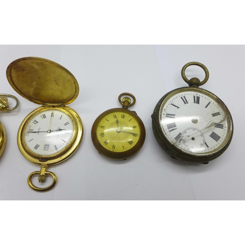 1270 - Pocket watches, fob watches including Sekonda, Smiths, Rotary, etc., a/f