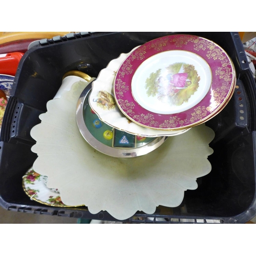 1289E - Seven boxes of assorted china, glass, etc., (Wade 'Lady' a/f) **PLEASE NOTE THIS LOT IS NOT ELIGIBLE... 