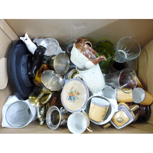 1289E - Seven boxes of assorted china, glass, etc., (Wade 'Lady' a/f) **PLEASE NOTE THIS LOT IS NOT ELIGIBLE... 