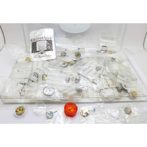 676 - Quartz watch movements including ETA and Miyota