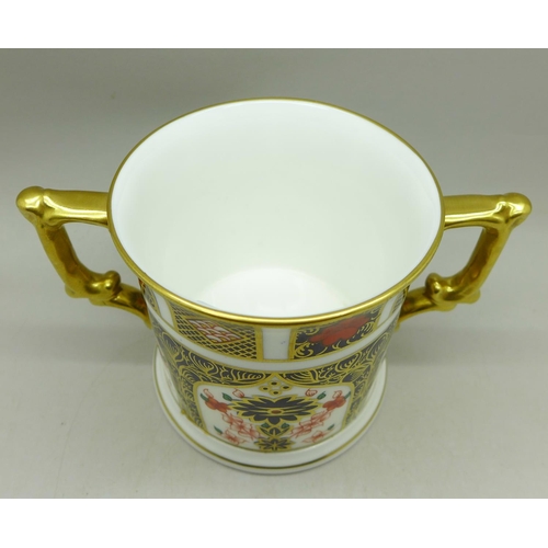 689 - A Royal Crown Derby 1128 pattern loving cup