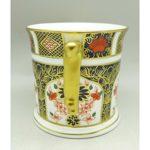 689 - A Royal Crown Derby 1128 pattern loving cup