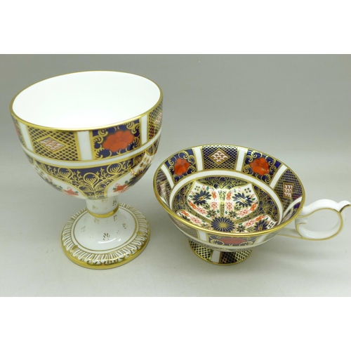 697 - A Royal Crown Derby 1128 pattern goblet and a cup