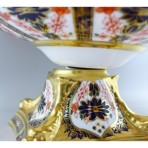 710 - A Royal Crown Derby 1128 pattern comport/centre piece, 27cm