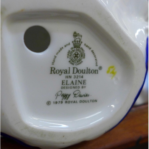 737 - Seven figures; six Royal Doulton; Sweet Sixteen, For You, Leading Lady, Elaine, Classics Deborah and... 