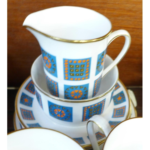 753 - A Windsor bone china Marrakesh pattern part set (including cups, five saucers and side plates, cream... 