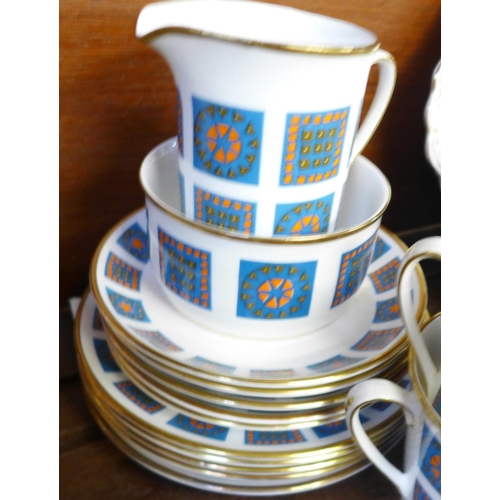 753 - A Windsor bone china Marrakesh pattern part set (including cups, five saucers and side plates, cream... 