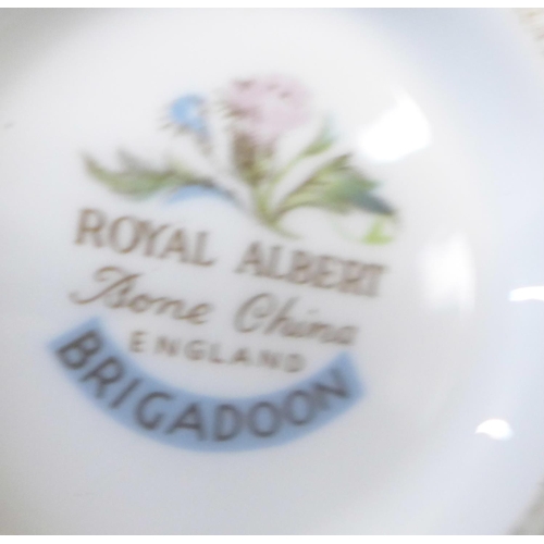 754 - A Royal Albert Brigadoon teaset, six setting, one additional cup, sandwich and cake plates