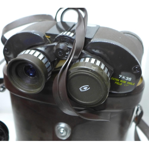 798 - Eight pars of binoculars, cased, including Chinon Countryman 7x35