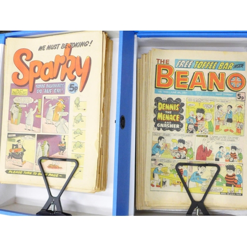 804 - Beano comics 1977-1981 (193), plus Sparky comics (38), includes Beano number 2000 (very good conditi... 