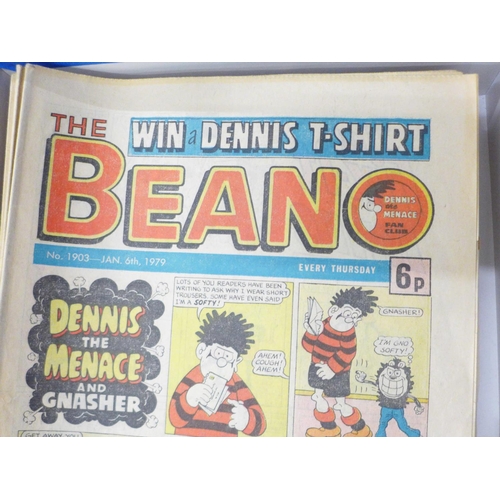 804 - Beano comics 1977-1981 (193), plus Sparky comics (38), includes Beano number 2000 (very good conditi... 