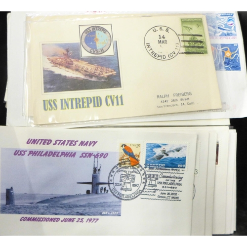 813 - A box of first day covers, all either military, naval, submarines, aircraft, some signed (100's)