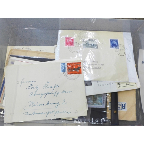 818 - Stamps:- box of Worldwide postal history, over sixty items