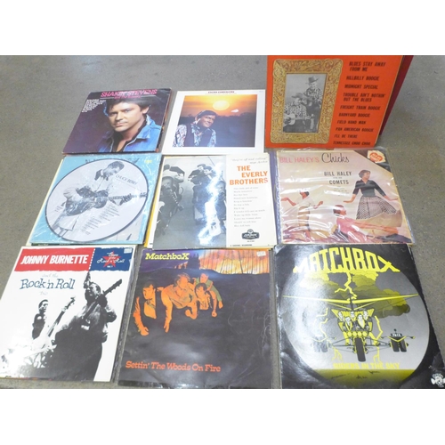 823 - A case of rock n roll and rockabilly LP records; Jack Scott, Bill Haley and the Comets, Gene Vincent... 