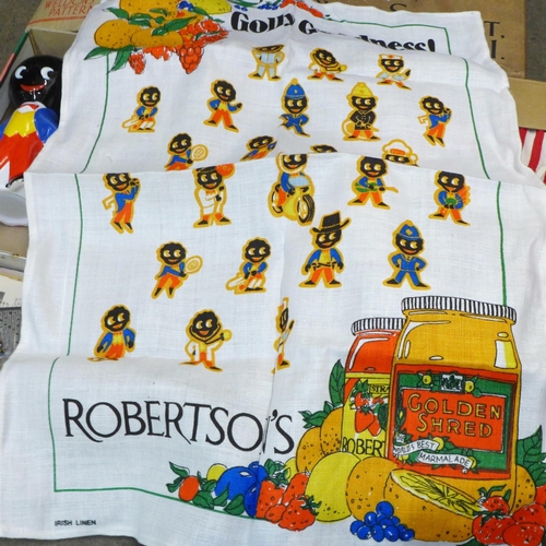 836 - A collection of Robertson's Golden Shred advertising items, six vintage badges including footballer ... 