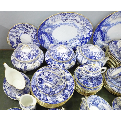 880 - A large collection of Royal Crown Derby Mikado pattern tea and dinnerwares, twelve setting with four... 