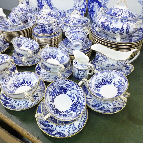 880 - A large collection of Royal Crown Derby Mikado pattern tea and dinnerwares, twelve setting with four... 