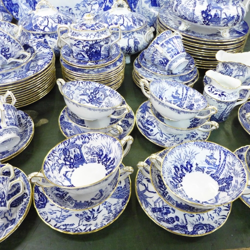 880 - A large collection of Royal Crown Derby Mikado pattern tea and dinnerwares, twelve setting with four... 