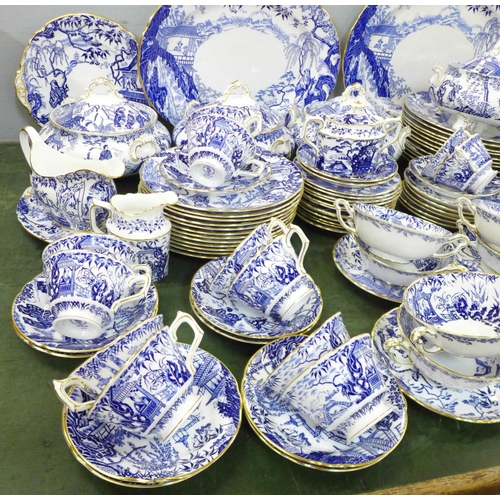 880 - A large collection of Royal Crown Derby Mikado pattern tea and dinnerwares, twelve setting with four... 