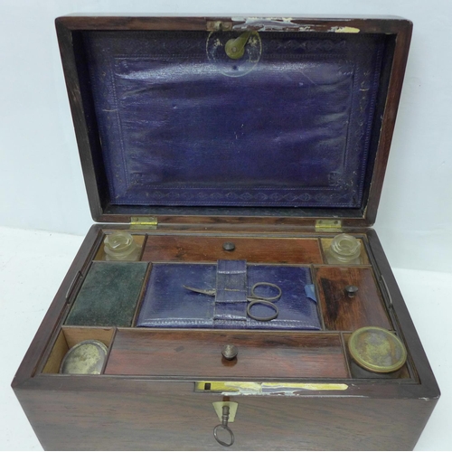 891 - A 19th Century rosewood workbox