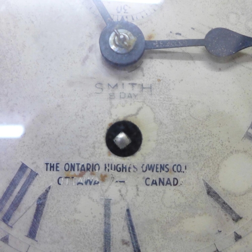 899 - A Smiths 8-day brass ship's clock, The Ontario Hughes Owens Co. Ltd., Ottawa, Canada